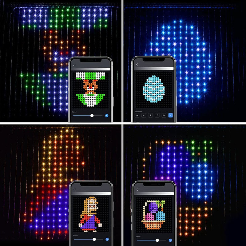 Smart Rgb Curtain Lights: Bluetooth - Controlled Led Decor For Gazebos And Celebrations Curtain