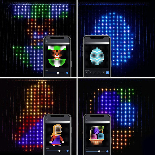 Smart Rgb Curtain Lights: Bluetooth - Controlled Led Decor For Gazebos And Celebrations Curtain