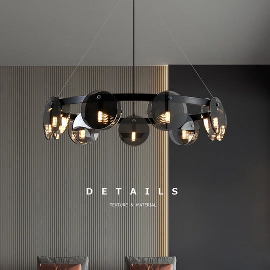 Modern Black Glass Pendant Light - Stylish Nordic Lighting For Living Room Dining Table And Kitchen