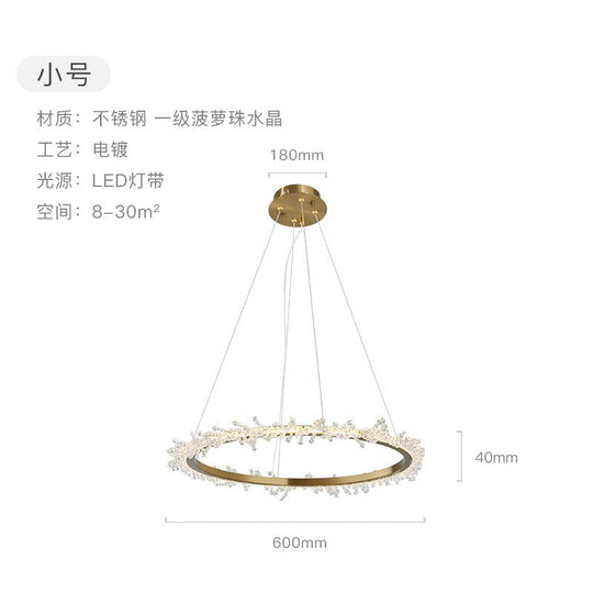 American Fashion Fire Crystal Flower Ring Chandelier Lighting Modern Luxury Simple Suspension