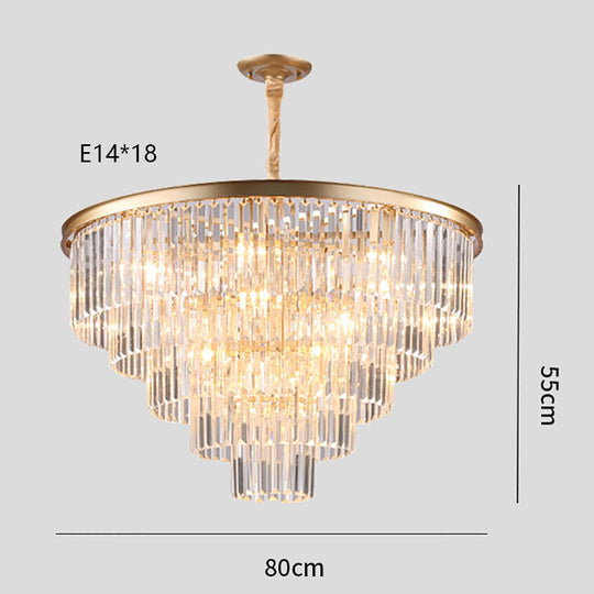 Remote - Controlled Led Crystal Ceiling Chandelier - Modern Home Decor Lighting For Living Room &