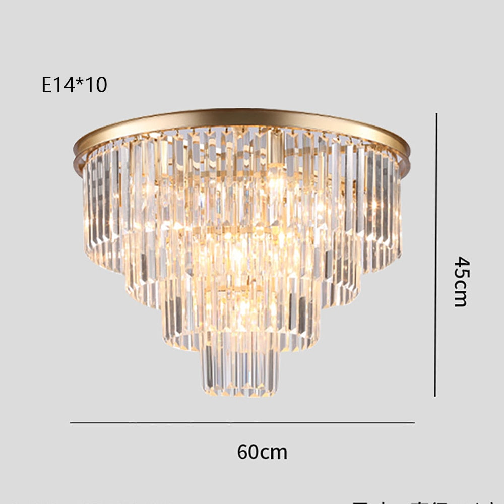 Remote - Controlled Led Crystal Ceiling Chandelier - Modern Home Decor Lighting For Living Room &