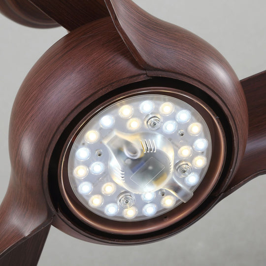 52 - Inch Ceiling Fan Lamp With Remote - Features 3 - Color Change Abs Blades And Silent Copper