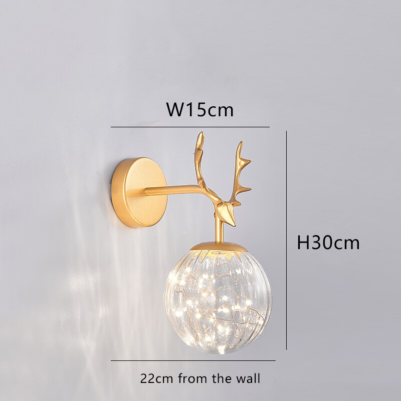 Gypsophila Led Wall Lamps Bedside Aisle Entrance Corridor Bedroom Interior Sconces Modern Antler