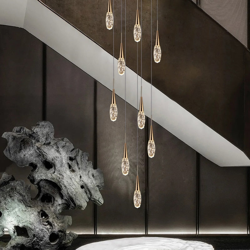 Diamond Crystal Chandelier Gold Interior Designer Living Room Lamp Villa Restaurant Attic Modern