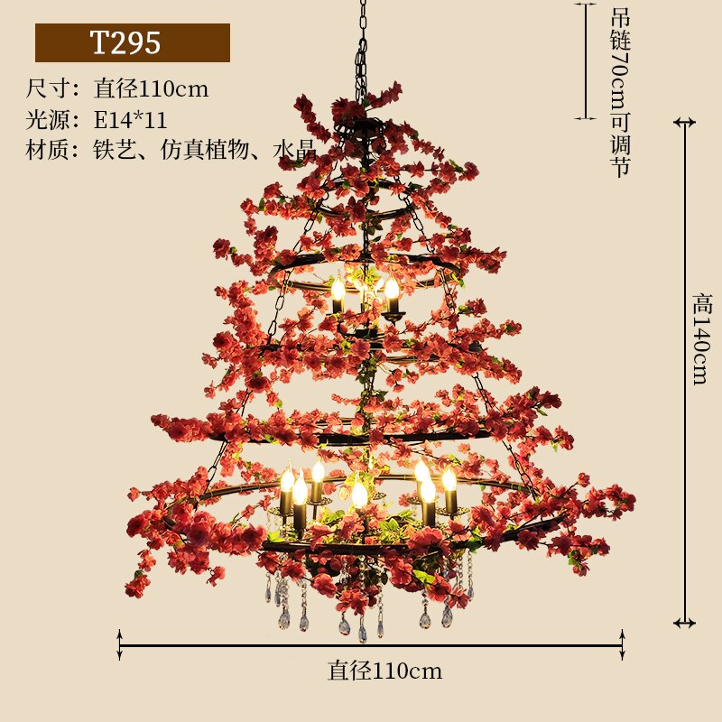 Theme Pendant Light Restaurant Bar Bake Hot Pot Shop Lobby Floral Atmosphere Plant Decoration