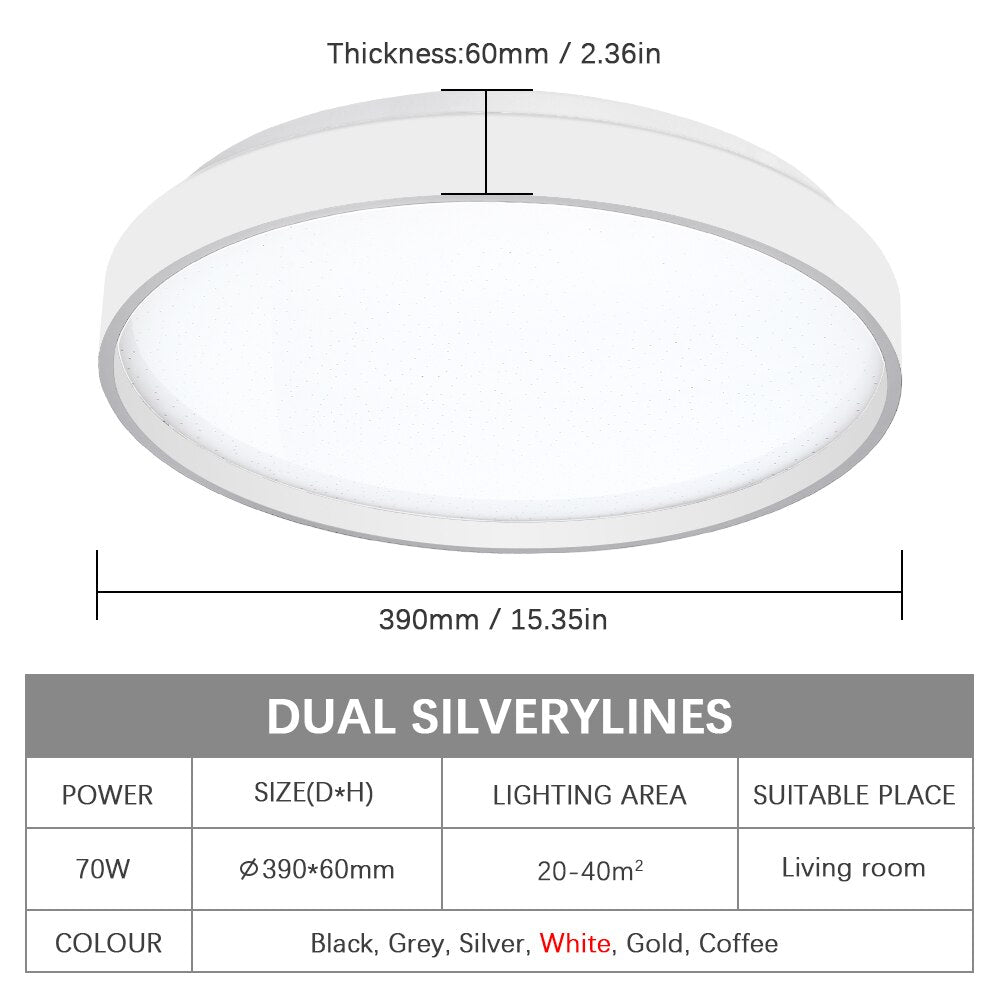 Led Ceiling Lighting 70W Lamp Modern Chandeliers For Living Room Bedroom White Light