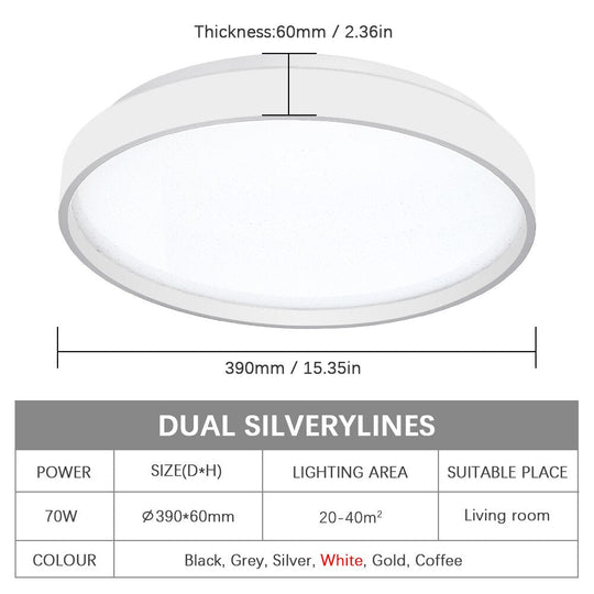 Led Ceiling Lighting 70W Lamp Modern Chandeliers For Living Room Bedroom White Light