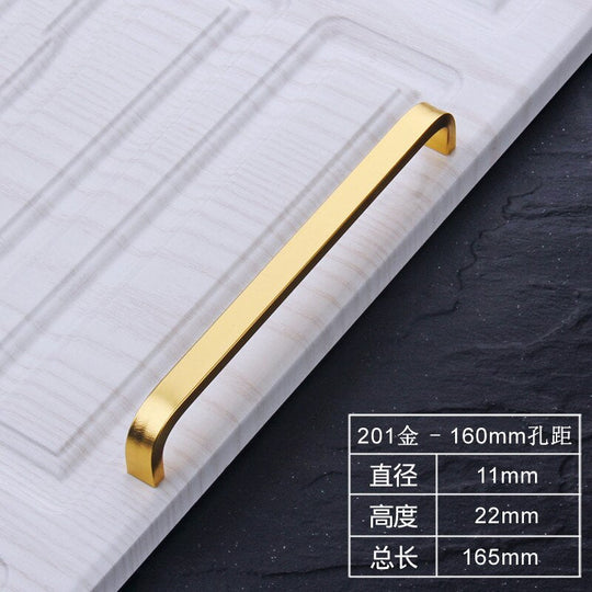 4/6/8/10/12 Inches Gold Black Silver Space Aluminum Handles Kitchen Door Cabinet Straight Handle