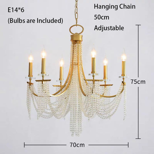 Candle Ceiling Chandeliers Gold New Led Lustres Classical Hanging Lamps Vintage Home Decoration
