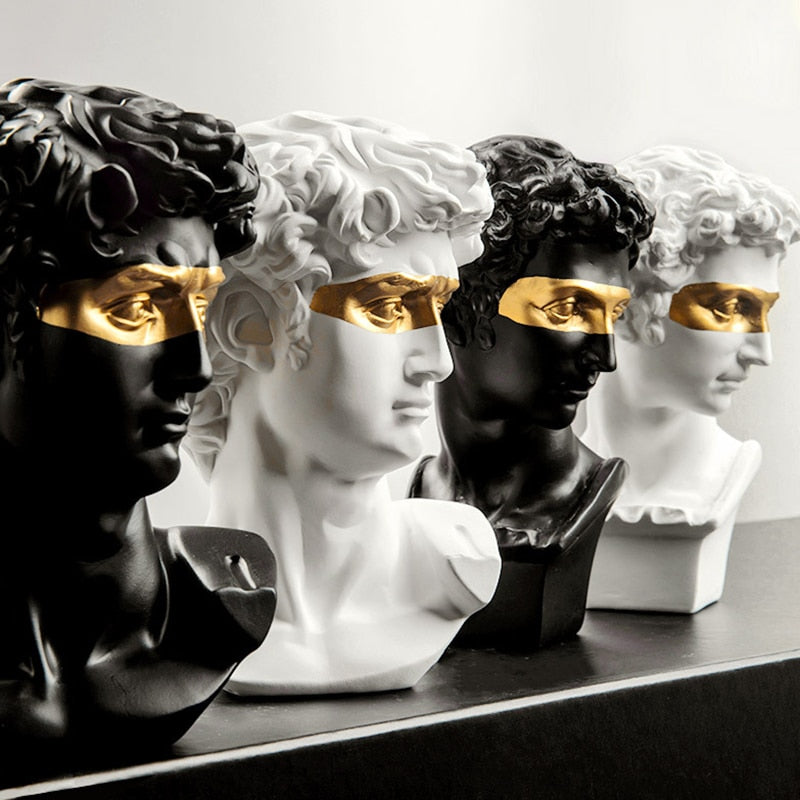 Resin David Bust Sculpture: Elegant Office And Home Decor Accessory Items