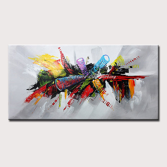 Handcrafted Large Abstract Oil Painting - Modern Home Decor Canvas Art 50X100Cm Unframed / Mt161164