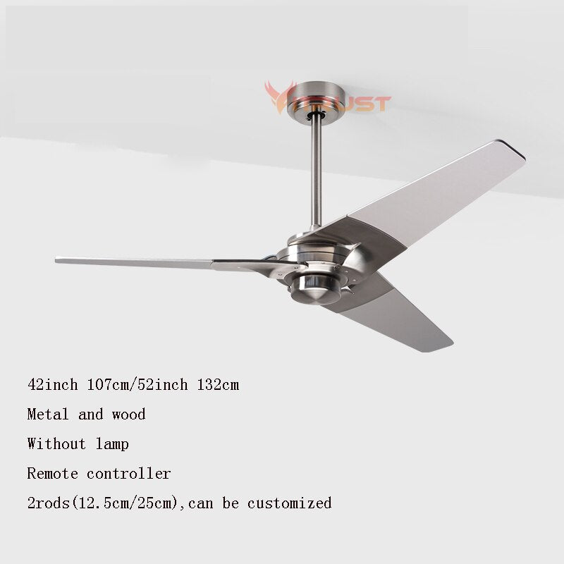 Modern Wooden Led Ceiling Fan Lamp - An Industrial Hanging Chandelier For Living Room Bedroom And