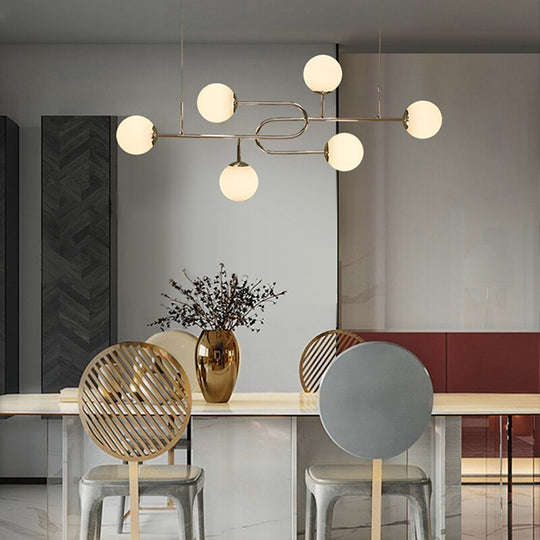 Contemporary Nordic Glass Ball Chandelier - Modern Lighting For Dining Rooms And More Pendant Light