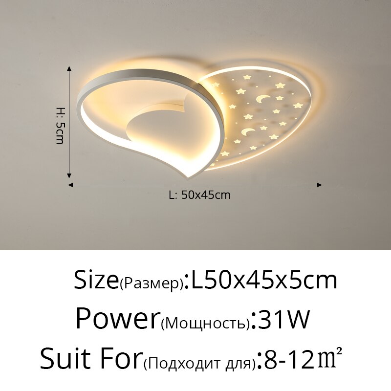 Modern Led Ceiling Lamp Simple Home Heart - Shaped Lamps Living Room Bedroom Study Light Indoor