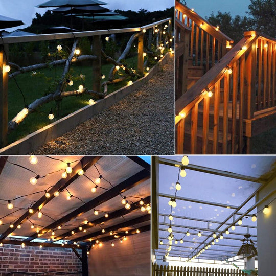 5M 20 Ball Bulbs Solar Led Garden Light Milky/ Clear Bulb Backyard Patio Lights Vintage Decorative