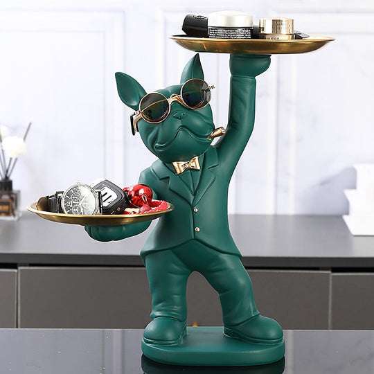 French Bulldog Resin Statue - Decorative Sculpture For Home Animal Figurine Decor Essentials