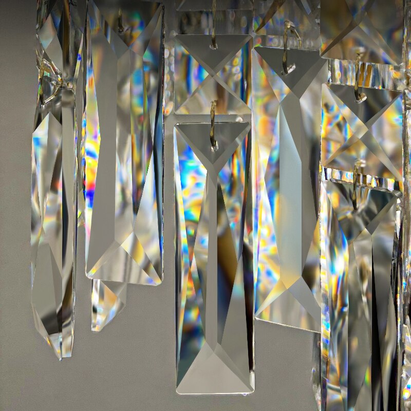 Luxury Crystal Chandelier For Living Room Round Gold Stair Hanging Lamp Led Design Modern Home