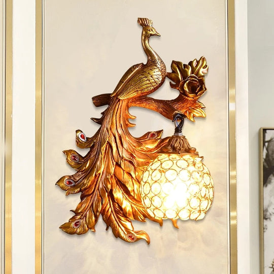 Nordic Led Wall Lamps Retro Peacock Sconce Lamp