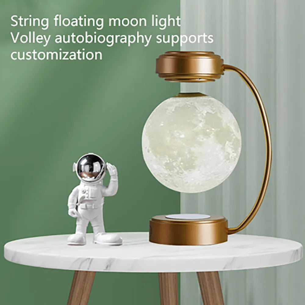 3D Magnetic Levitating Moon Lamp Led Night Light Rotating Wireless Three Colors Floating For