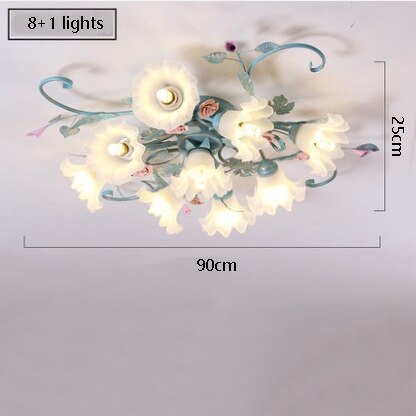 Enchanting Floral Ceiling Lights: Elegant Iron Princess Bedroom Lamp For A Romantic Ambiance In