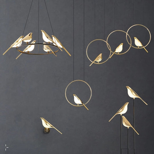 Magpie Bird Ceiling Chandelier For Dining Room Luminaire Suspension Pendant Lamp Decorative