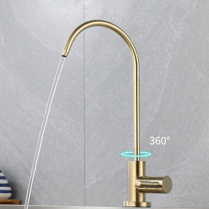 Kitchen Water Filter Faucet Single Cold 1/4 Inch Hose Reverse Osmosis Filters Parts Purifier Direct