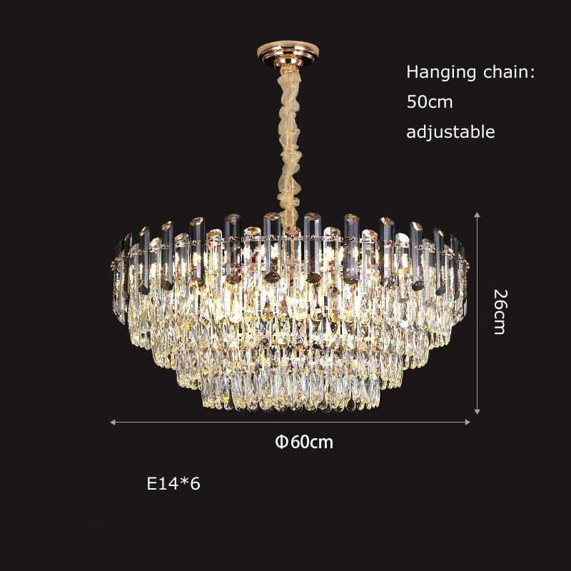 Modern Crystal Led Luxury Ceiling Lights - Round Lamps For Indoor Home Lighting & Living Room Decor