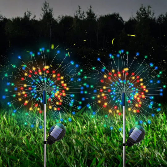 Outdoor Solar Garden Lawn Firework Lights Waterproof Landscape Decor Lamp For Pathway Backyard