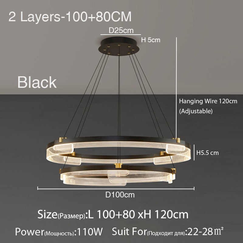 Dining Room Lamp Nordic Led Chandelier Modern Minimalist Study Bedroom Homestay Tea 2 Layers 100