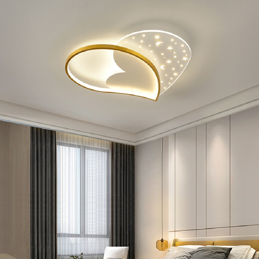 Modern Led Ceiling Lamp Simple Home Heart - Shaped Lamps Living Room Bedroom Study Light Indoor