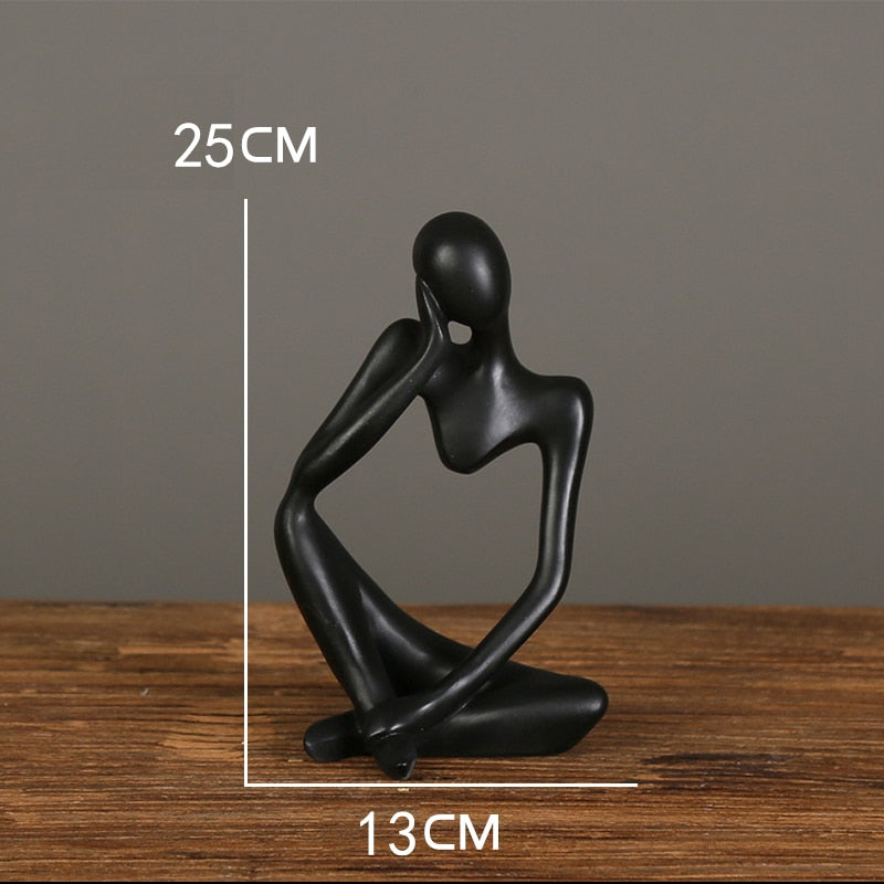 Nordic Abstract Thinker Statue: Modern Handcrafted Resin Art For Home And Office L - E - 01 Decor