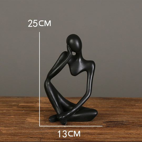 Nordic Abstract Thinker Statue: Modern Handcrafted Resin Art For Home And Office L - E - 01 Decor