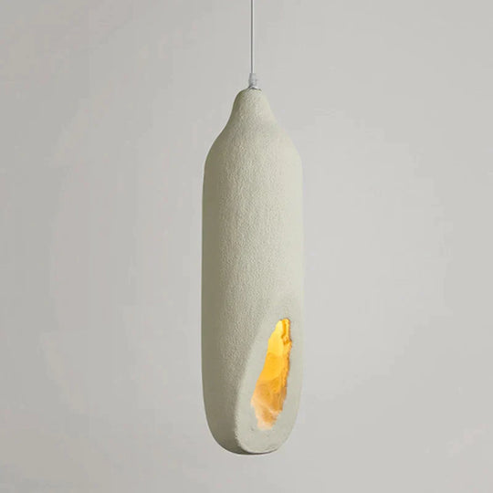 Wabi Sabi Off White Pendant Lamp Nordic Water Bottle Shape 63Cm High Hanging Light