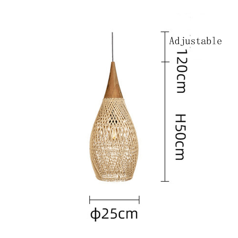 Hand - Woven Rattan Lamps For Dining Room Restaurant Kitchen Lighting Fixtures Loft Luminaries