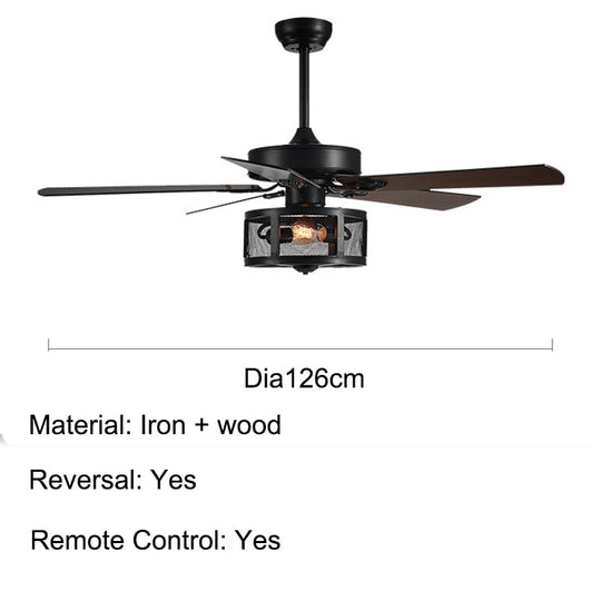 Drum Black Ceiling Fan With Light - Includes Remote Control Reversible Dc Motor And Wood Design