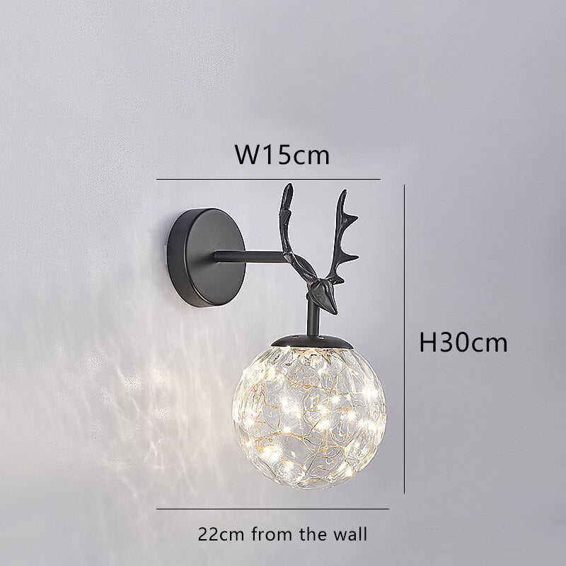 Gypsophila Led Wall Lamps Bedside Aisle Entrance Corridor Bedroom Interior Sconces Modern Antler