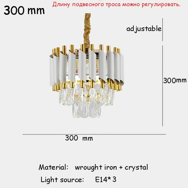 Nordic Luxury Crystal Chandelier E14 Living Room Ceiling Lamp Kitchen Hotel Lighting Art Home