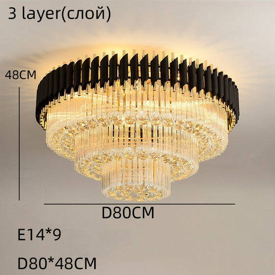 Luxury Rectangular Crystal Ceiling Lamp - Dazzling Large - Scale Lighting For Elite Living Rooms &