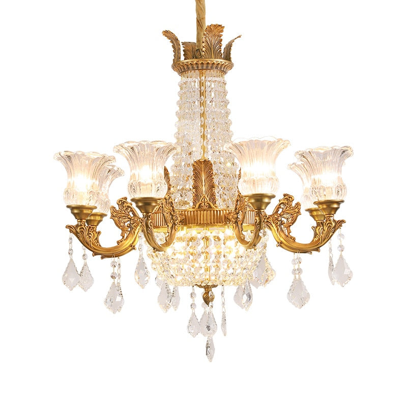 Palazzo - European Style Luxury Golden Brass Crystal Decoration Pendant Lamp For Hotel And Home