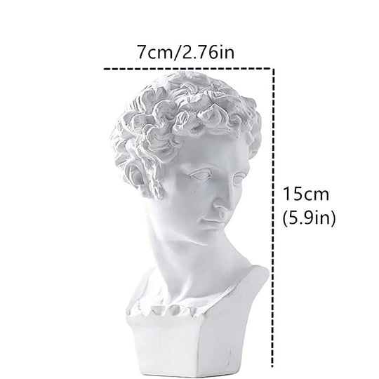 Resin David Bust Sculpture: Elegant Office And Home Decor Accessory Xiaowei White - 15Cm Items