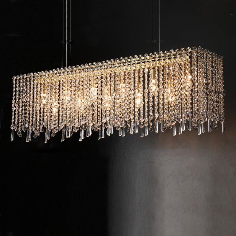 Modern Crystal Chandelier For Parlor Dining Room Kitchen Bedroom Lighting Fixtures E14 Bulb Gold