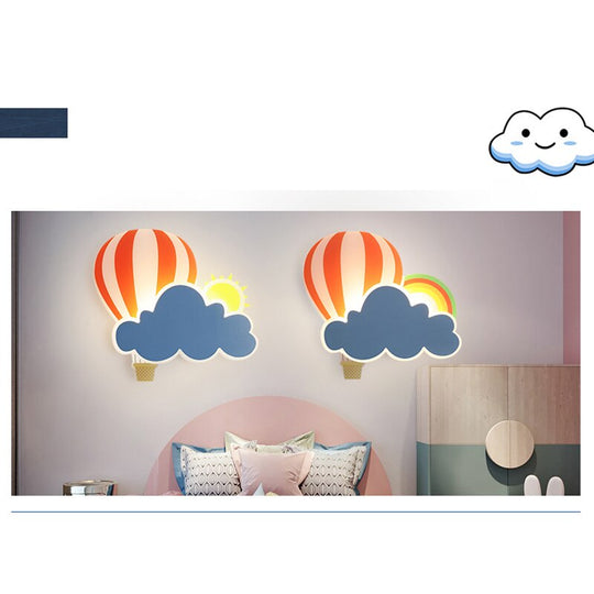Hot Air Balloon Cloud Wall Light Creative Children Lamp For Bedroom Bedside Lighting Led Indoor
