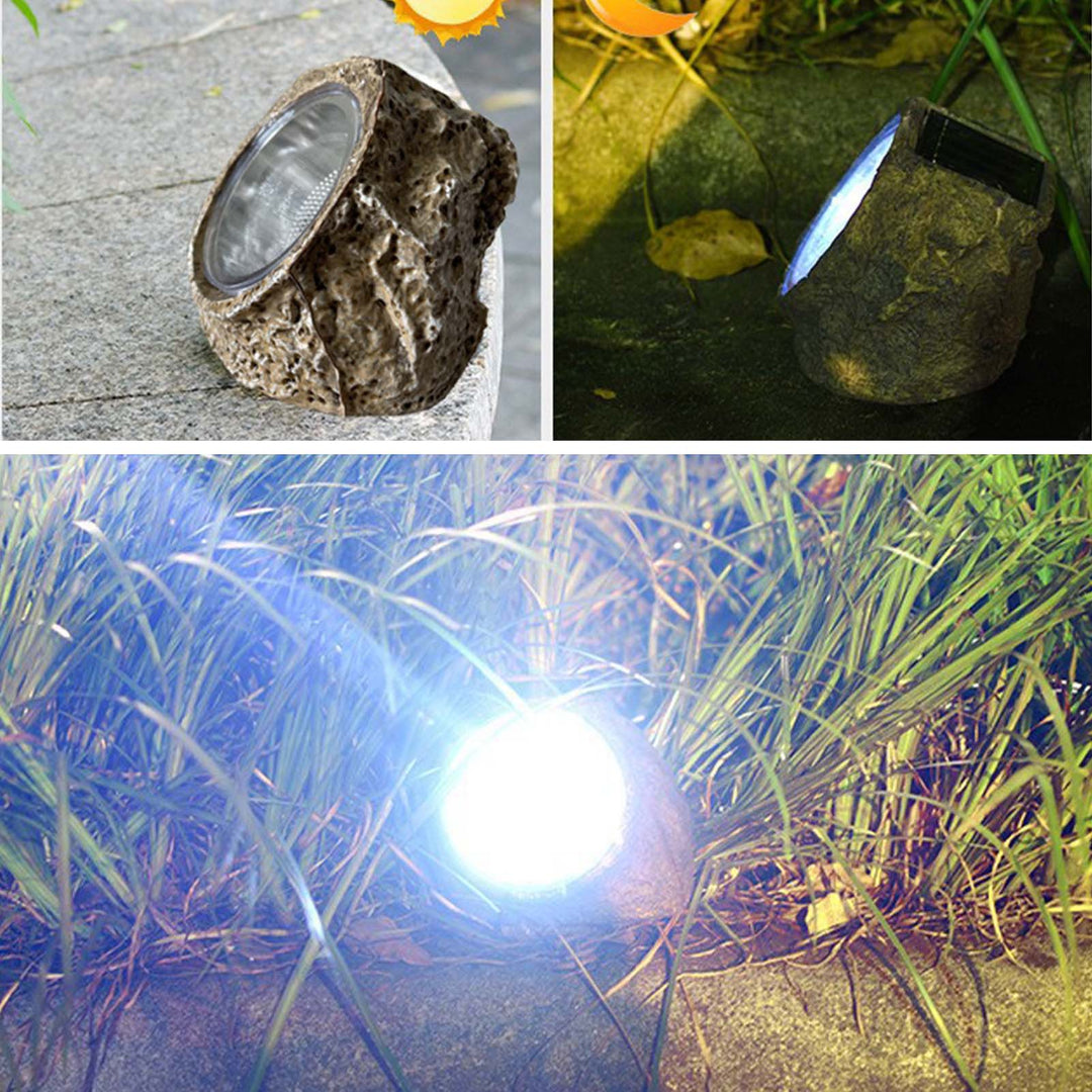 Solar Garden Lights Simulation Stone Outdoor Waterproof Led Rock Lamp For Patio Lawn Landscape