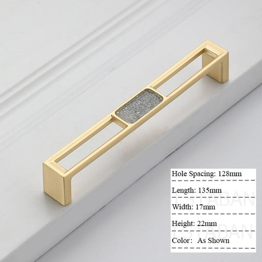 Zinc Alloy Gold Diamond Cabinet Knobs Kitchen Door Handles Drawer Cupboard Handle For Furniture