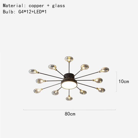 Modern Gray Glass G4 Wall Lamp Gold Black Copper Bedroom Living Room Aisle Dining Minimalist