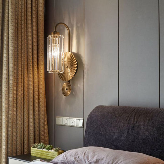 Modern Light Luxury Cylindrical Crystal Wall Lamp Living Room Decoration Tv Lighting Bedroom Study