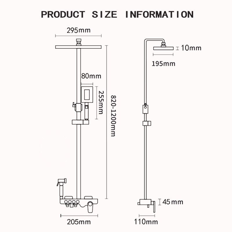 Bathroom Shower Set Black Gold Rain Faucet Thermostatic Digital Display Mixer Taps Copper Systems