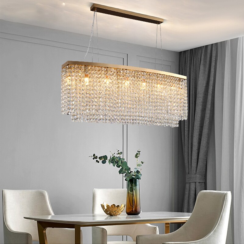 Luxury Chrome Ceiling Chandeliers New Hanging Lamps Light Fixture Lustre Home Decor Dining Room