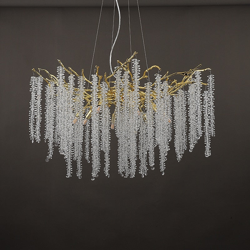 Luxury Handmade Crystal Chandelier With Branch Art Design - Perfect For Living Rooms Villas Halls